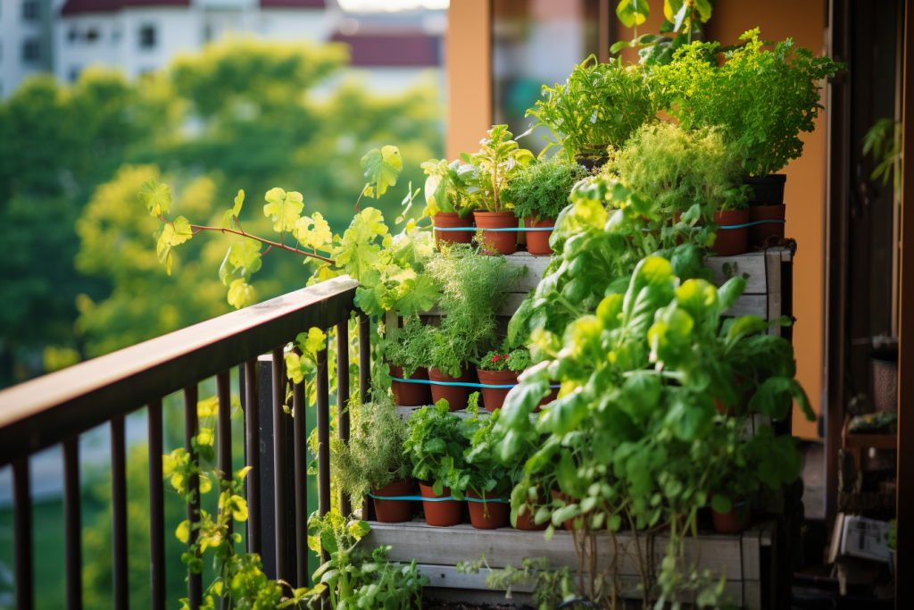 Das Vertical Gardening mit Vertikalbeeten ist eine besondere Variante der ganzjährigen Balkonbepflanzung.